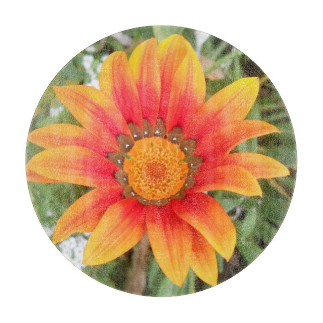 Single Orange Flower Cutting Board (Front)