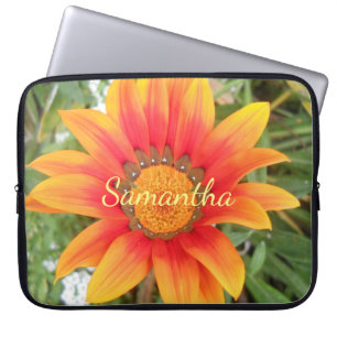 Single Orange Flower Personalised Laptop Sleeve