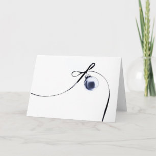 single ornament with ribbon holiday card