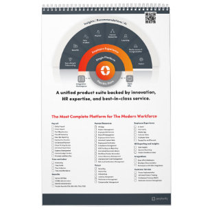 Single Page 18 months Calendar, White Calendar