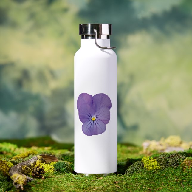 Single Pansy Bloom Water Bottle (Outdoor (Rotated))