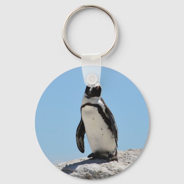 Single Penguin Photo Key Ring (Front)