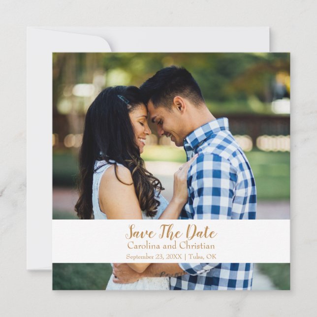 Single Photo Save the Date Wedding Announcement (Front)