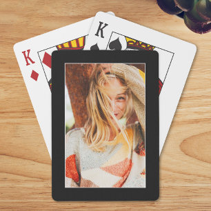 Single Photo Template on Black Playing Cards