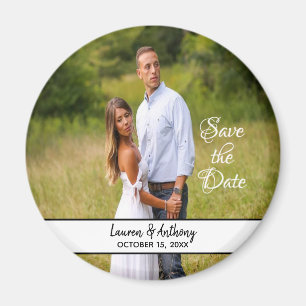 Single Photo Wedding Save The Date Magnet