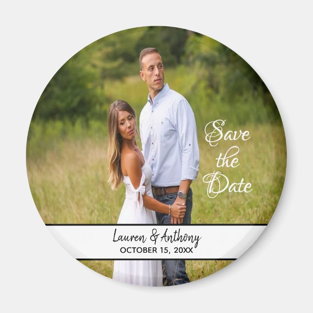 Single Photo Wedding Save The Date Magnet (Front)