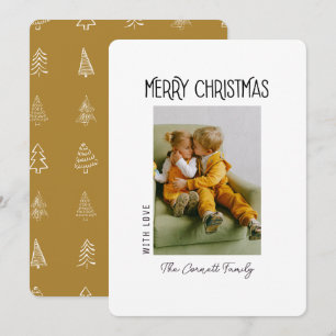 Single Photo White Minimalist Christmas Card