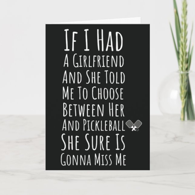 Single Pickleball Player Card Funny Pickleballers (Front)