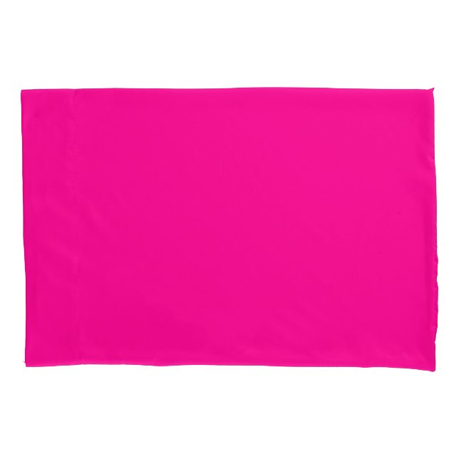 Single Pillowcase, Standard Size, Bright Pink Pillowcase (Front)