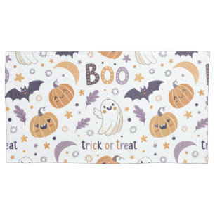 Single Pillowcase with Cosy Ghosts & Pumpkins