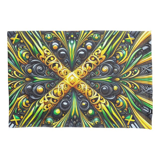 Single Pillowcase with Jamaican Colours (Front)
