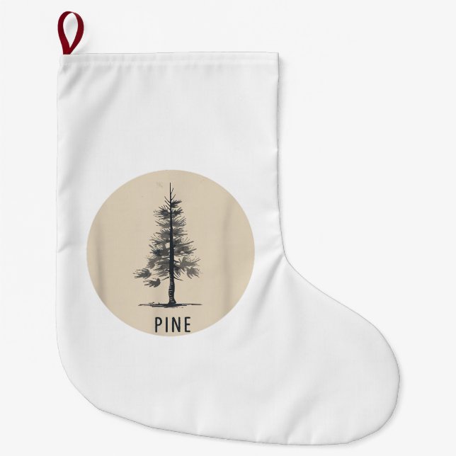 Single Pine Tree Outfit Large Christmas Stocking (Front)