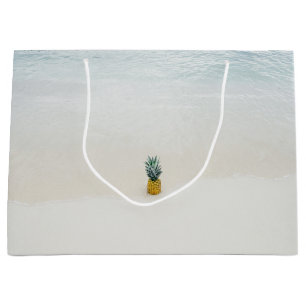 Single pineapple on the beach large gift bag