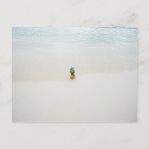 Single pineapple on the beach postcard