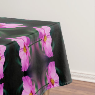 Single Pink Cosmos Flower Abstract Pattern     Tablecloth