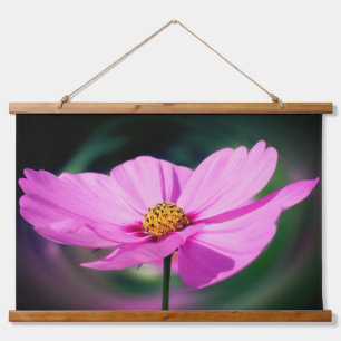 Single Pink Cosmos Flower Hanging Tapestry