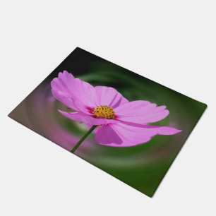 Single Pink Cosmos Wildflower Doormat