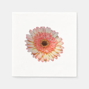 Single pink gerber flower napkin