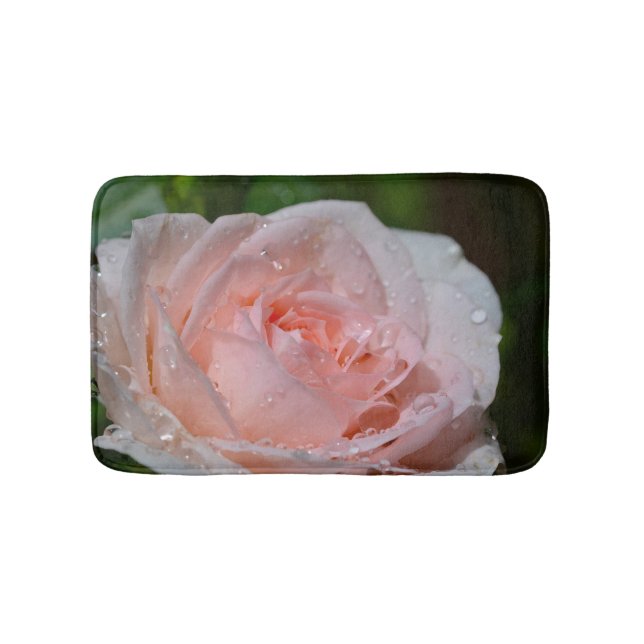 Single pink rose bath mat (Front)