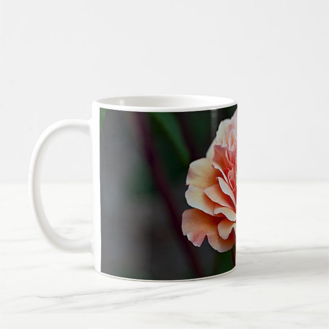 Single pink rose coffee mug (Left)