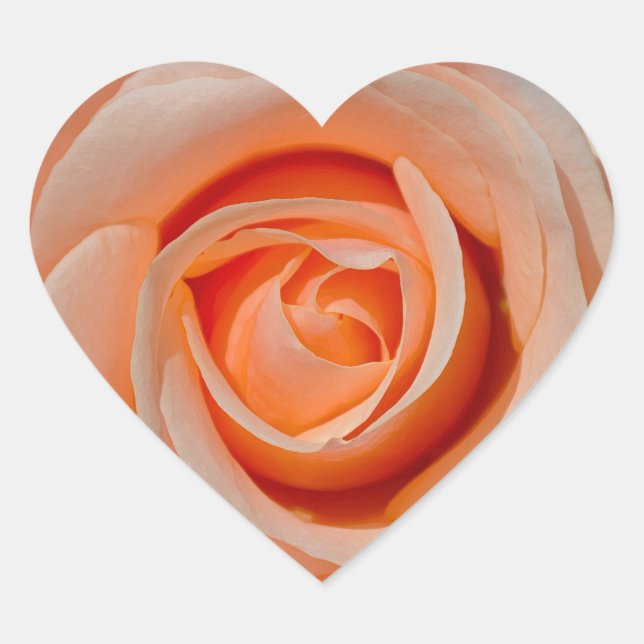 Single pink rose heart sticker (Front)