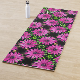 Single Purple African Daisy Flower Personalised  Yoga Mat