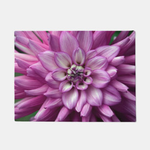 Single purple dahlia flower doormat