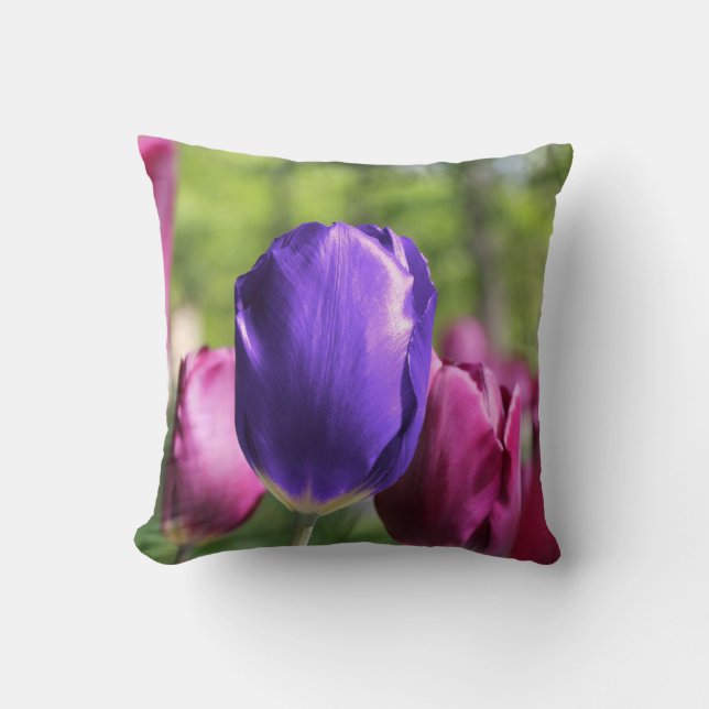 Single Purple Tulip Cushion (Front)