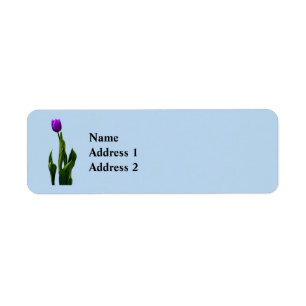 Single Purple Tulip Return Address Label