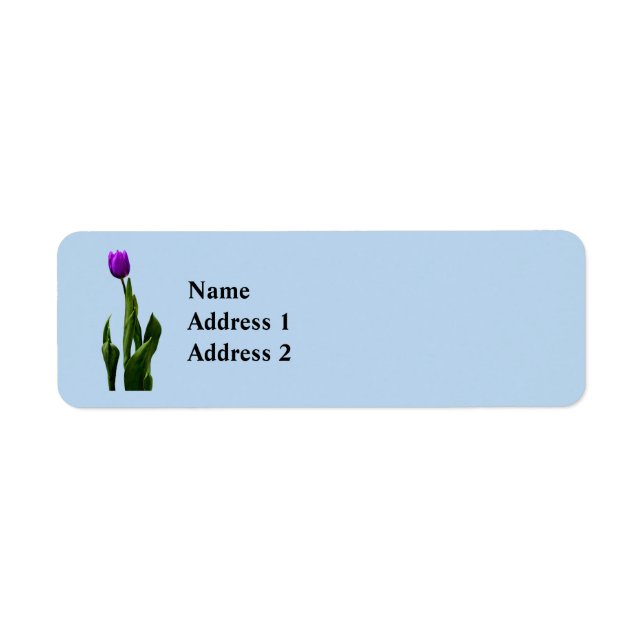 Single Purple Tulip Return Address Label (Front)