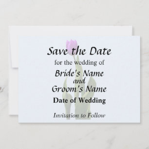 Single Purple Tulip Save The Date