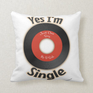 Single Record Flirty Retro Music Cartoon Slogan Cushion
