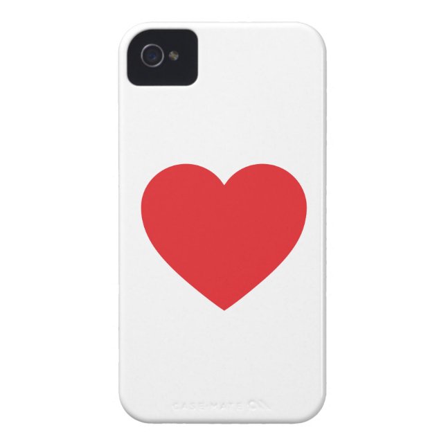 Single Red Heart iPhone 4 Case-Mate Barely There Case-Mate iPhone Case (Back)