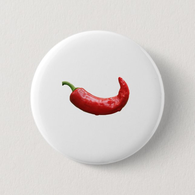 Single Red Hot Chilli Pepper 6 Cm Round Badge (Front)