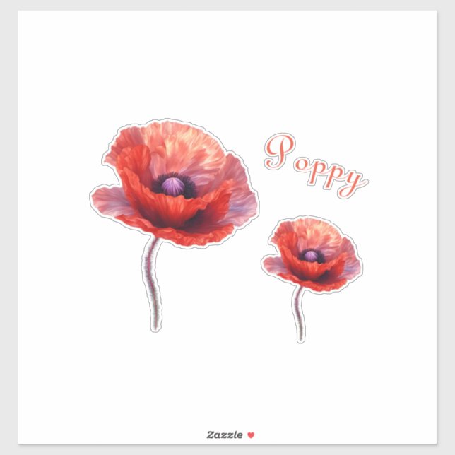 Single Red Poppy Flower (Sheet)
