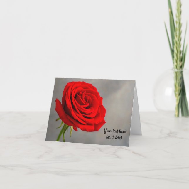 Single Red Rose Greeting card (Front)