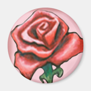 Single Red Rose Magnet