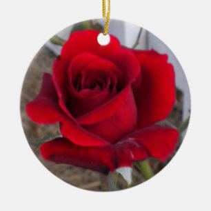 Single Red Rose Ornament
