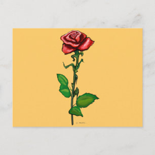 Single Red Rose Postcard