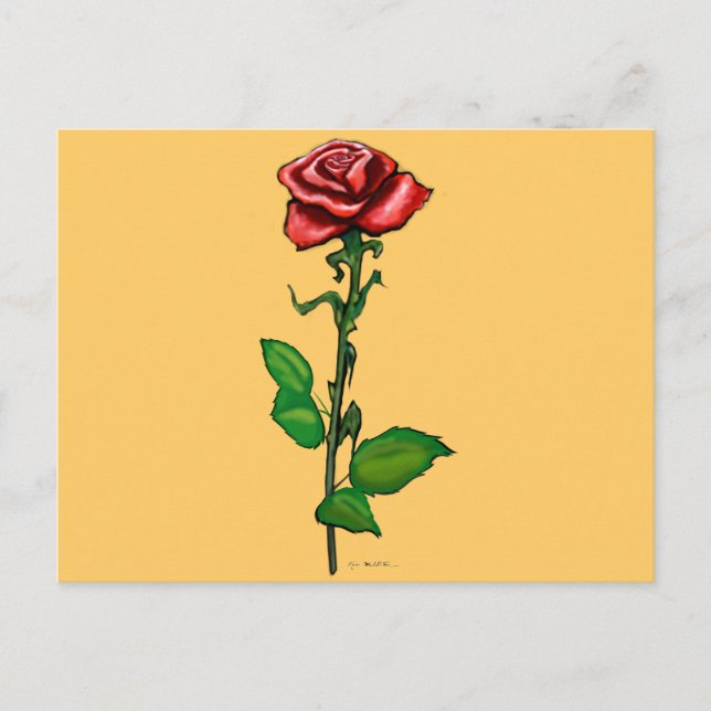 Single Red Rose Postcard (Front)