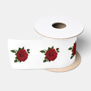 Single Red Rose Satin Ribbon