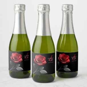 Single Red Rose- Sparkling Wine Label
