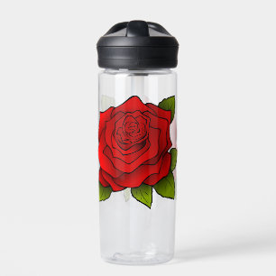 Single Red Rose Water Bottle