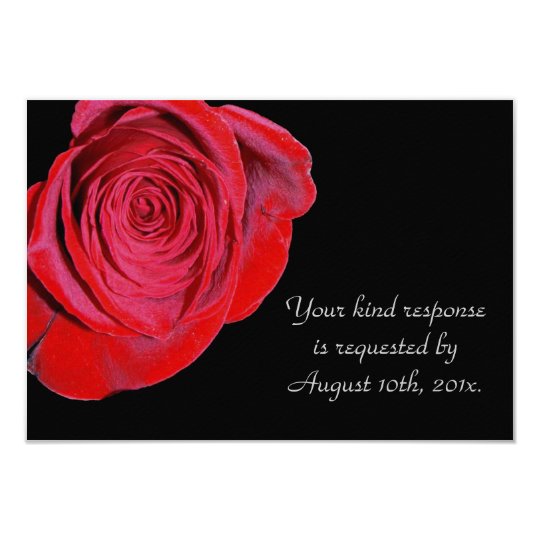 Single Red Rose Wedding RSVP Card