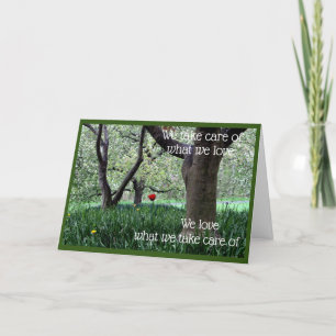 Single Red Tulip for Love and Caring Card