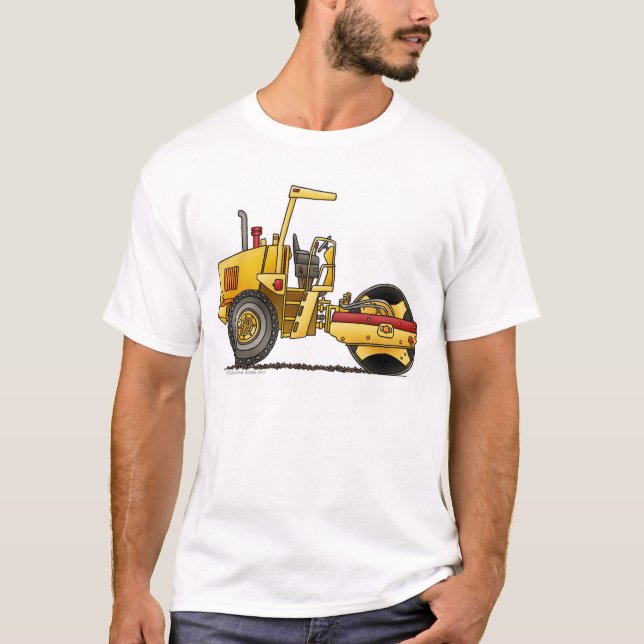 Single Roller Compactor Construction Apparel T-Shirt (Front)