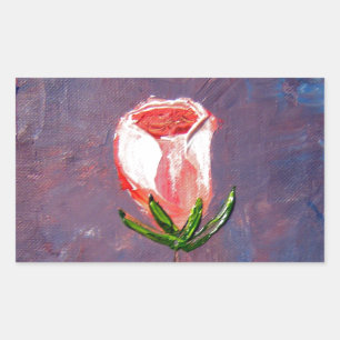 Single Rose Rectangular Sticker
