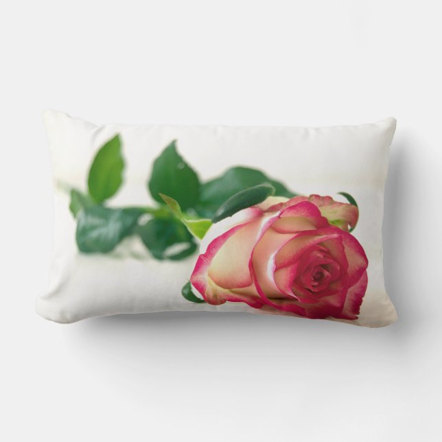 Single Rose Throw Pillow (Front)