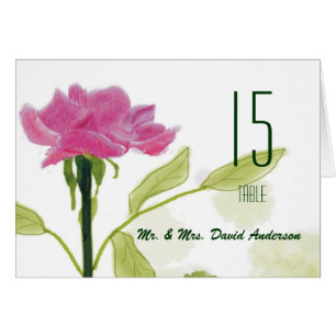 Single Rose Wedding Place Card