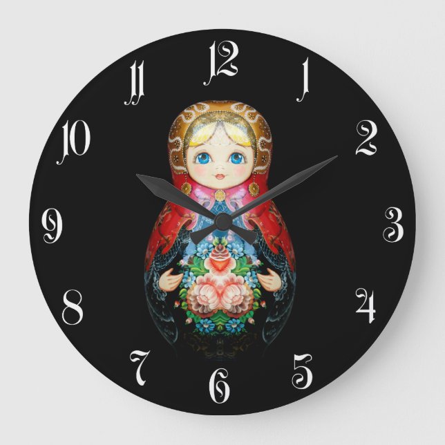Single Russian doll Large Clock (Front)